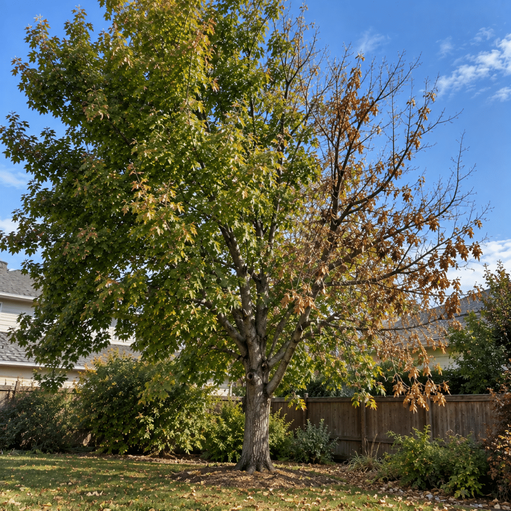 Maple tree dying on one side